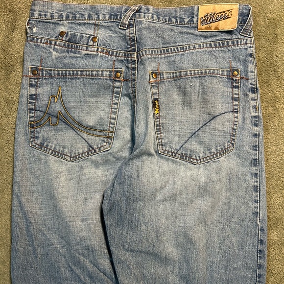 Vintage Mecca Jeans USA Baggy Hip Hop  Denim Y2K Pants Mens Size 34x32 Wide Leg - Picture 2 of 5
